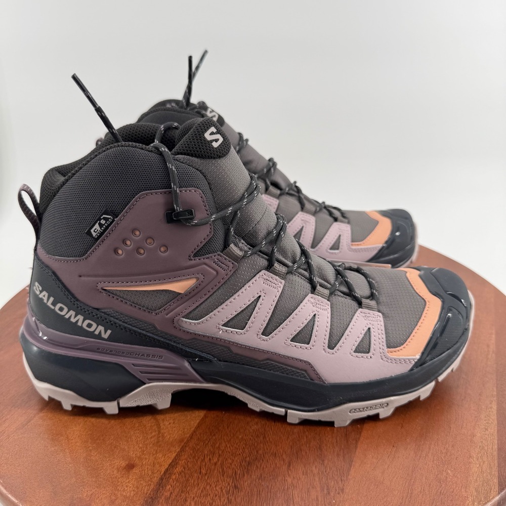 Salomon X Ultra 360 Mid CSWP Waterproof Hiking Boots Women Ebony Grey Purple 11
